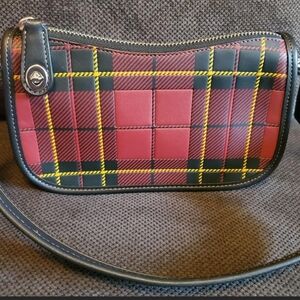 Coach swinger 20 plaid y2k 90s punk leather shoulder bag Vivienne Westwood Red